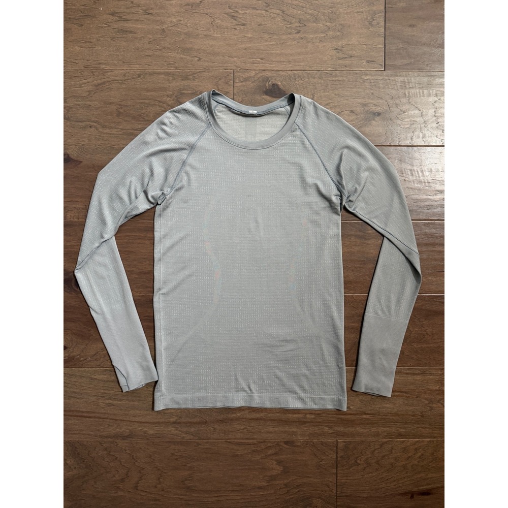 Lululemon‎ Swiftly Tech Long Sleeve 2.0 Silver Gray Running Top Size 8